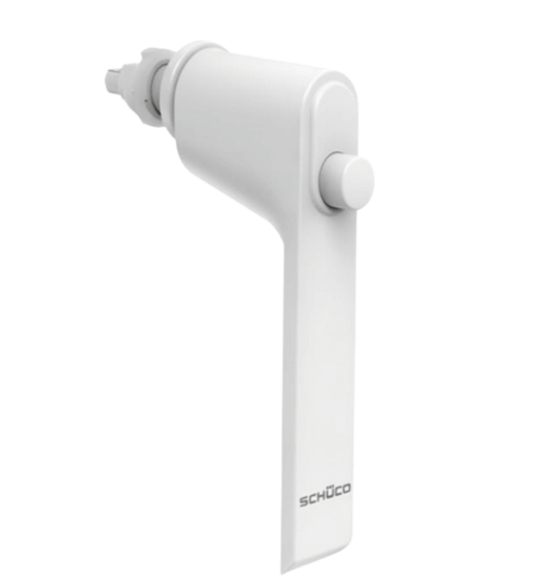 Schuco 247292 Security Window Handle with Push Button Lock - RAL 9016 Traffic White