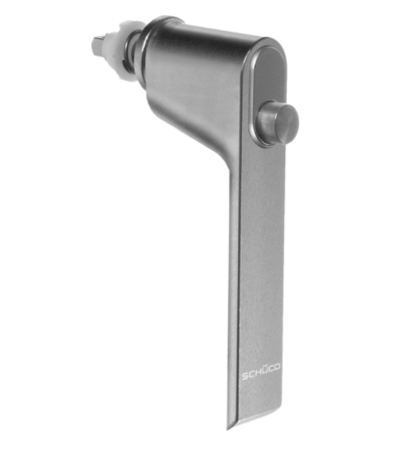 Schuco 247294 Stainless Steel Security Window Handle with Integrated Push Button Lock