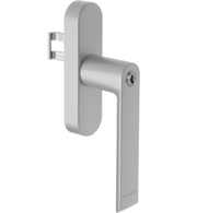Schuco 269513/269515 Locking Peg Window Handle with Key - Silver/White