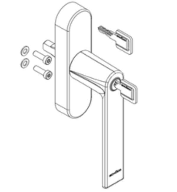 Schuco 269567/269568 Locking Peg Handle with Keyed Security