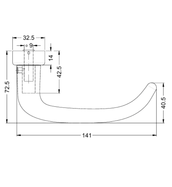 Schuco 269618 Door Handle FSB Design 1053 Aluminium C0 - RC2 Security