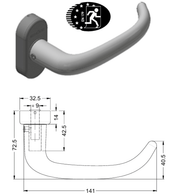 Schuco 269639 Straight Door Handle - RC2 Security, Stainless Steel, FSB Design 1053