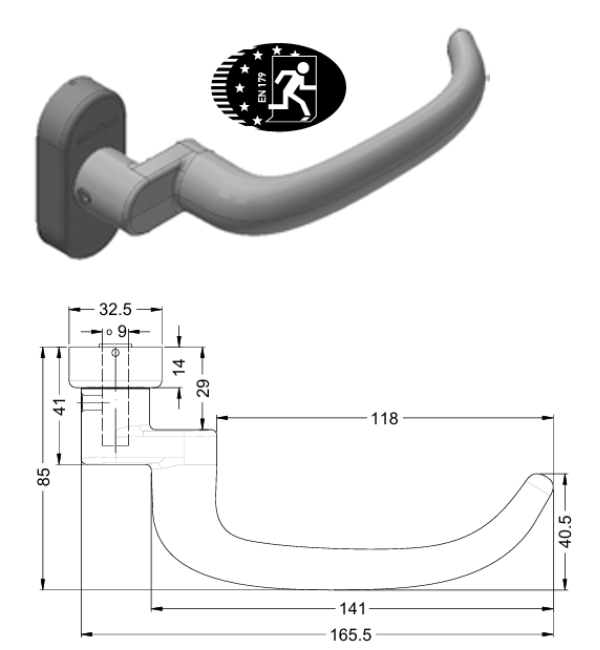 Schuco 269682 Cranked Aluminium Door Handle | FSB Design 1053, RC2 Security, Ergonomic
