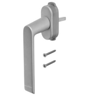 Schuco 269703 Window Handle with Child Lock - INOX Finish, Dual-Button Operation