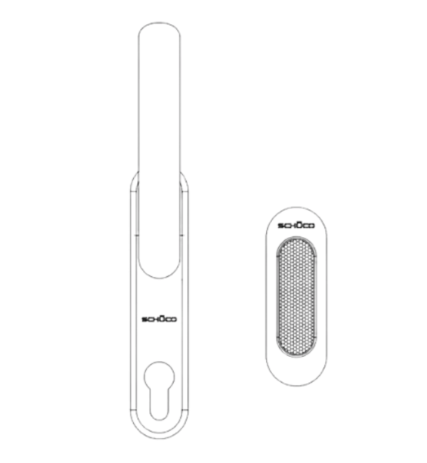 Schuco 276737 Silver Handle for ASE60 Sliding Doors (Cylinder-Free)