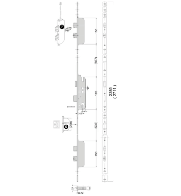 Schuco 279017 Advanced Multipoint Lock System for Enhanced Security