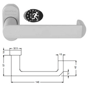 Schuco 279683 Panic Exit Door Handle - 9mm Spindle with Integrated Return Spring