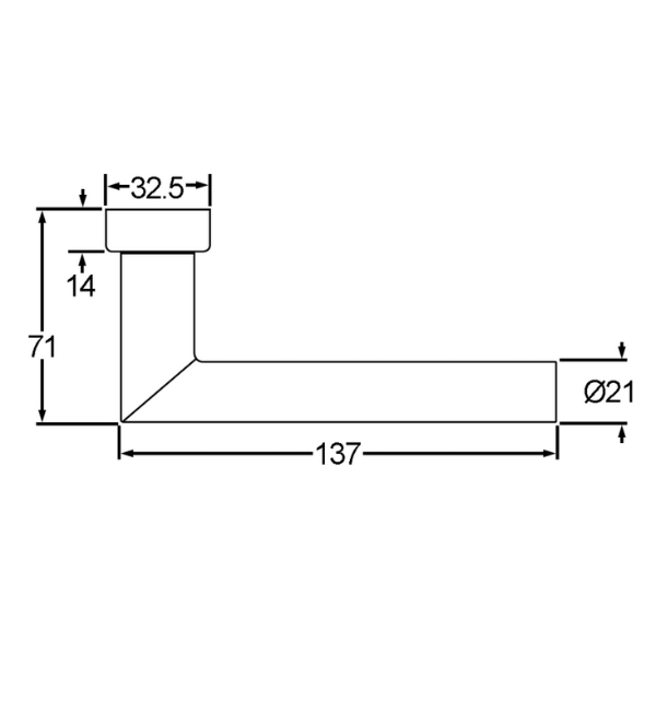 Schuco 240032 Straight Pull Handle - Natural Silver Aluminium