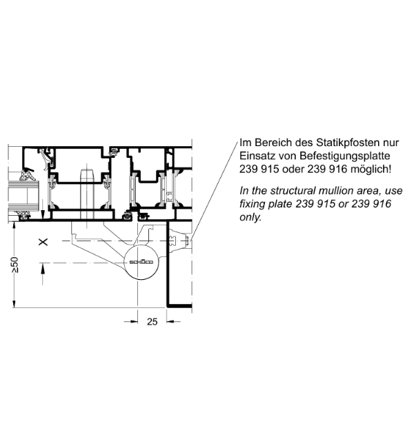 Schuco Three-Part Outward-Opening Surface-Mounted Door Hinge System