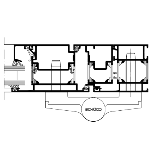 Schuco Three-Part Surface-Mounted Door Hinge System
