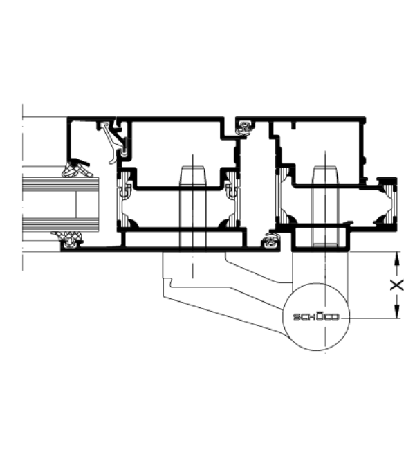 Schuco Heavy-Duty Three-Part Surface-Mounted Door Hinge System