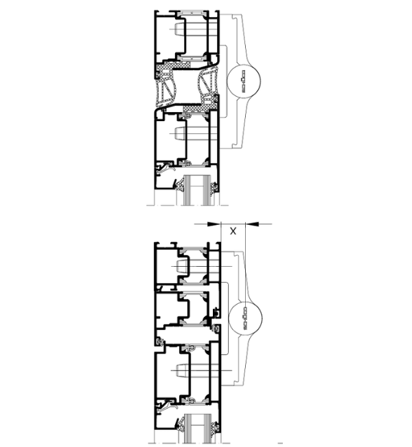 Schuco Surface-Mounted Two-Part Door Hinges with Anti-Finger-Trap Protection