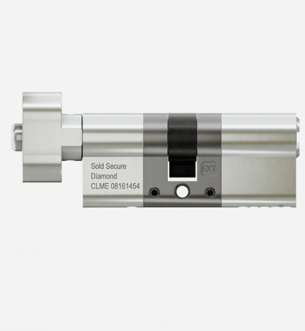 APECS BSI 3 Star Kitemark, Sold Secure Diamond Euro Cylinder - Keyed to Differ, Satin Nickel (35mm Exterior / 40mm Interior) with 5 Keys for Tedee Pro