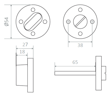 APECS INOX Grade 304 Stainless Steel Turn & Release Door Hardware with Coin Release