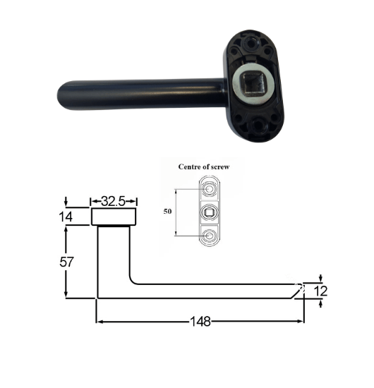 Schuco 240730 Black Flat Design Lever Door Handle