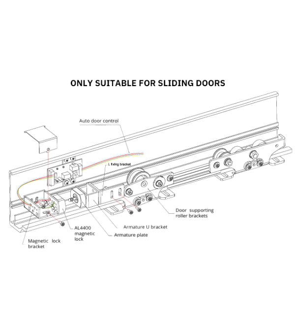 ALPRO AL 4400 Automatic Sliding Door Magnetic Lock - 680kg Holding Force
