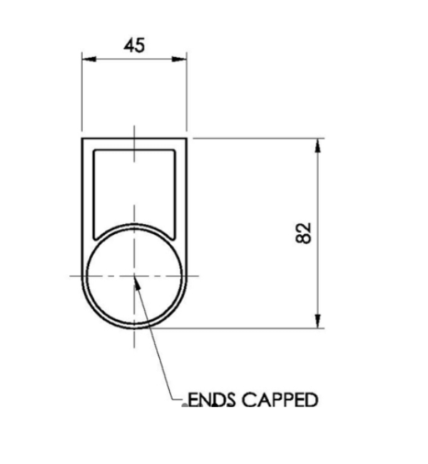 Alpro 97 Series Architectural Pull Handle - 38mm Tube, Polished Stainless Steel