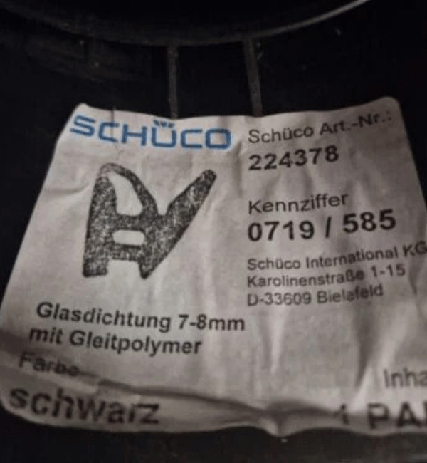 SCHÜCO 224378 Glazing Gasket - 5 Meter Length for Aluminium Windows and Doors