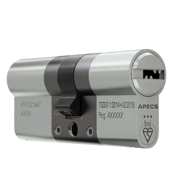 APECS Euro Cylinder Lock - BSI 3 Star Kitemark & Sold Secure Diamond Rated - 40/55mm, Satin Nickel, 5 Keys