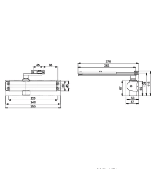 Hoppe Arrone AR1500 Door Closer - Dark Bronze Finish - EN2-EN4 Adjustable Overhead Surface Mount (Item 50023901)