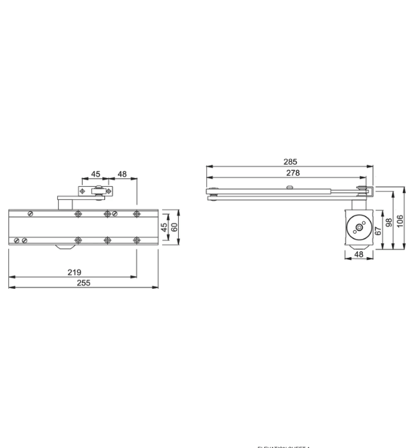 Arrone AR9200 Overhead Surface Mount Door Closer - Silver Finish (Item 87109286)