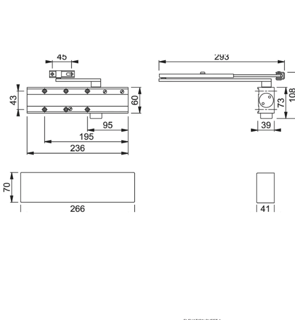 ARRONE AR5500 Heavy-Duty Overhead Door Closer - EN 3-5 Adjustable Power