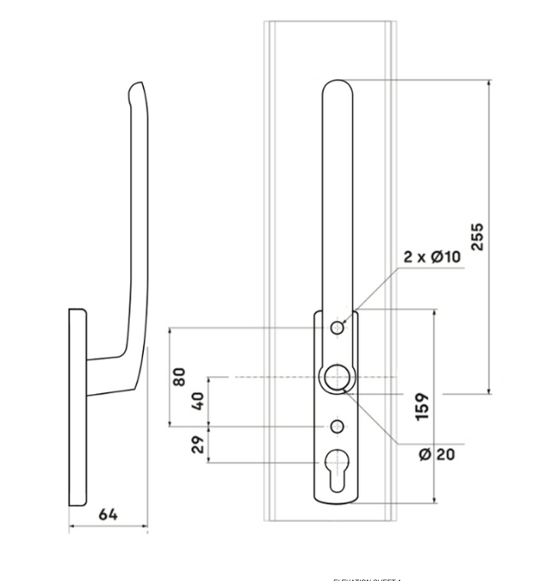 STAC/Cortizo Atria Lift & Slide Handle Set with External Pull - Black STAC-ATRIA-LS