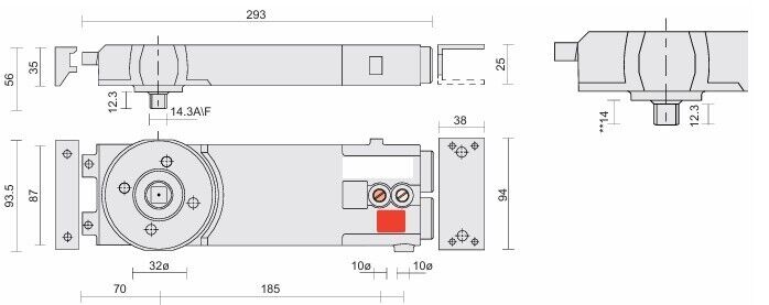 Axim ACT880200 Concealed Overhead Transom Door Closer - TC 8800 Series