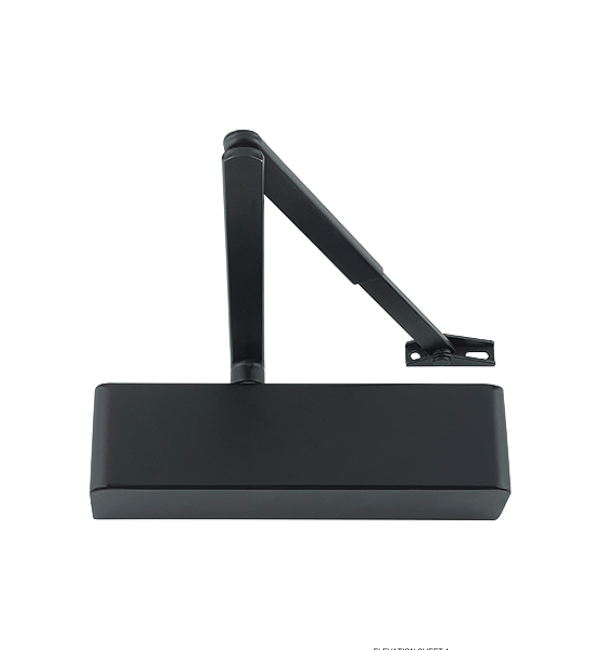 ARRONE AR1500 Overhead Door Closer - Black (RAL 9005), Adjustable EN2-EN4 Power, Surface Mount, Item 50023895