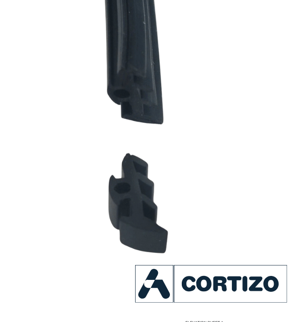 Cortizo 240124 Glazing Outer Gasket - 3.6mm Thickness, 5 Meter Length