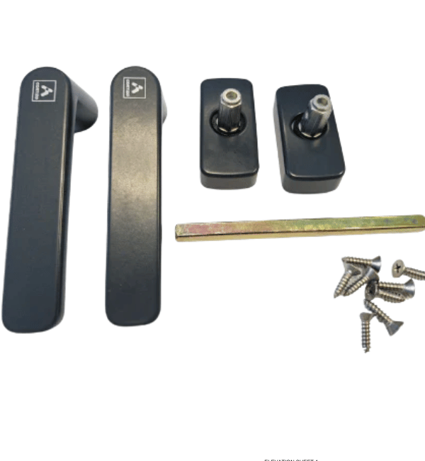 Anthracite Grey CORTIZO Door Handle Set with Spindle and Screws