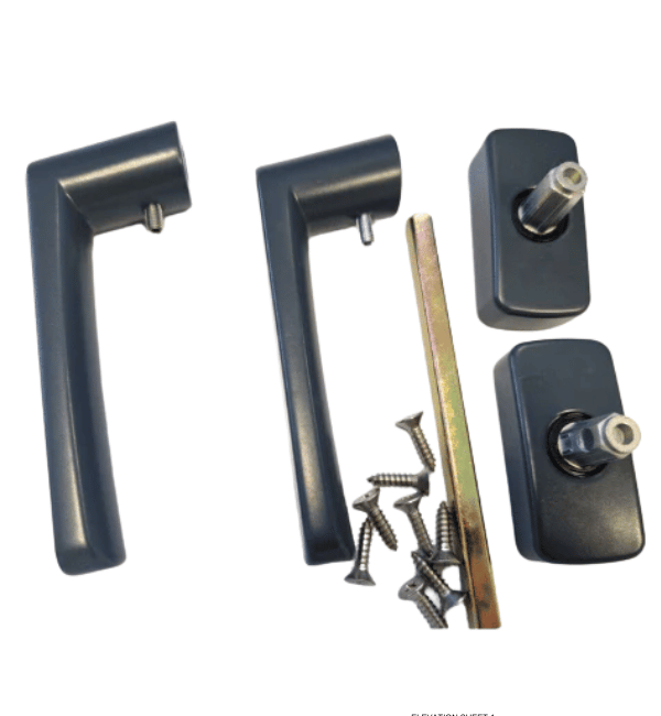 Anthracite Grey CORTIZO Door Handle Set with Spindle and Screws