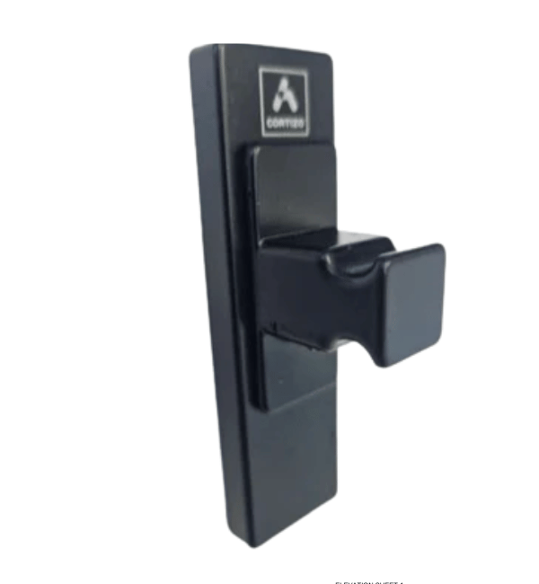 Cortizo CorVision Sliding Door Handle with Black Mini Security Lock