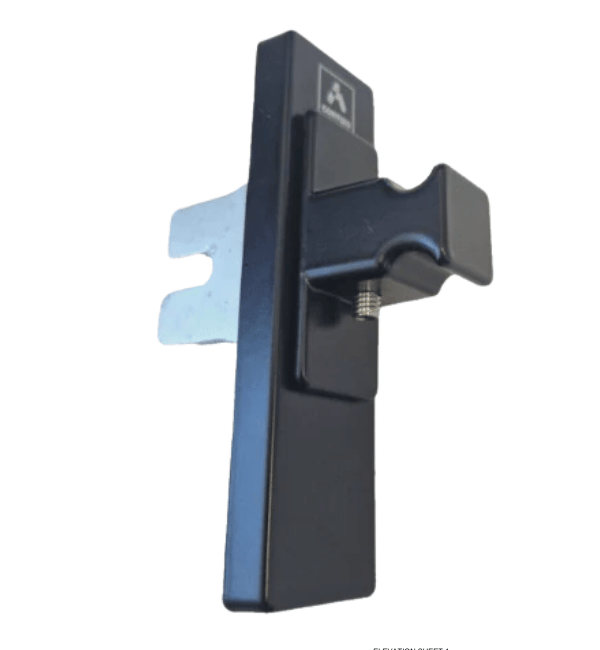 Cortizo CorVision Sliding Door Handle with Black Mini Security Lock
