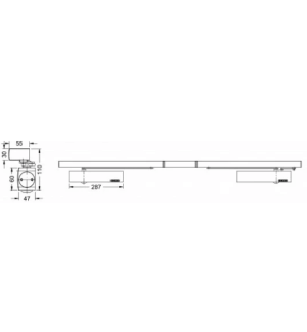 Schuco ADS 212888 Double Door Closer - Geze Synchronized Closing System