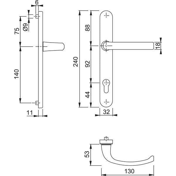 HOPPE AR7550 Entrance and Bifold Door Handle Set