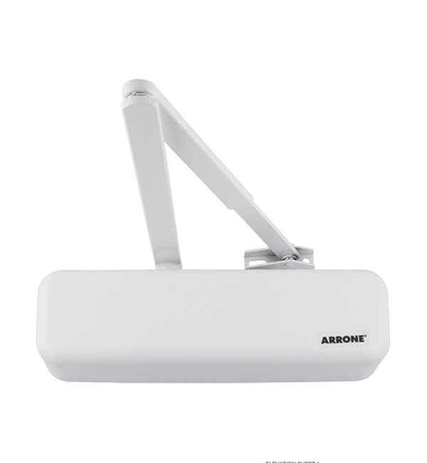 Hoppe Arrone AR3500 Overhead Surface Mount Door Closer | Traffic White Finish (RAL 9016) | Item 87101074