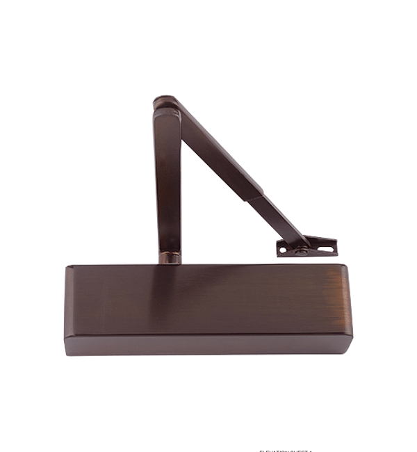 Hoppe Arrone AR1500 Door Closer - Dark Bronze Finish - EN2-EN4 Adjustable Overhead Surface Mount (Item 50023901)