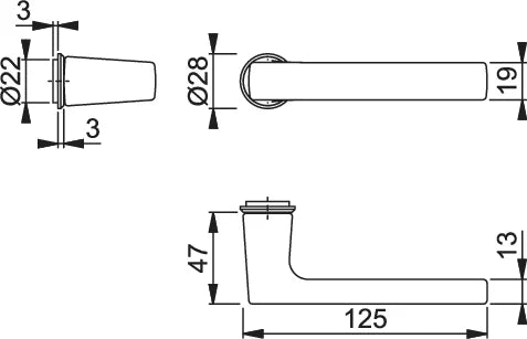 HOPPE Dallas M1643/845 Mini Rose Door Handle Set - Satin Black & Copper