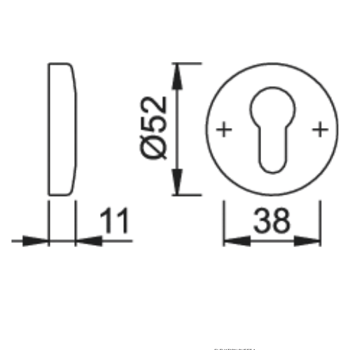 Hoppe 19KS-OB Lever Key Escutcheon Set - Silver Finish for Interior Doors