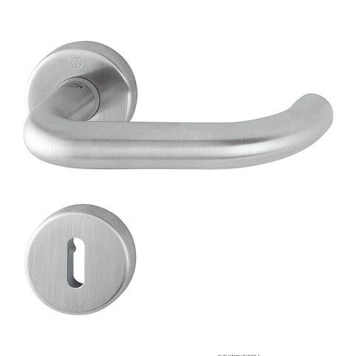 HOPPE Paris F69-S Satin Stainless Steel Interior Door Handle Set for 37-47mm Doors