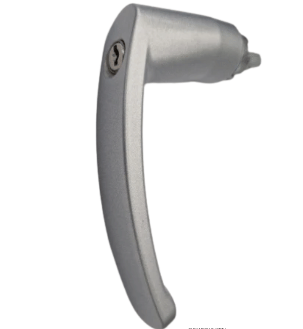 Genuine Kawneer Tilt and Turn Handle with Rosette, Key, and Fixing - Silver Anodized