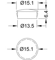 Schuco 200748 – Sealing Cap, Ø13.5mm (Pack of 100) – diagram