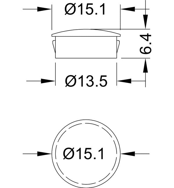 Schuco 200748 – Sealing Cap, Ø13.5mm (Pack of 100) – diagram