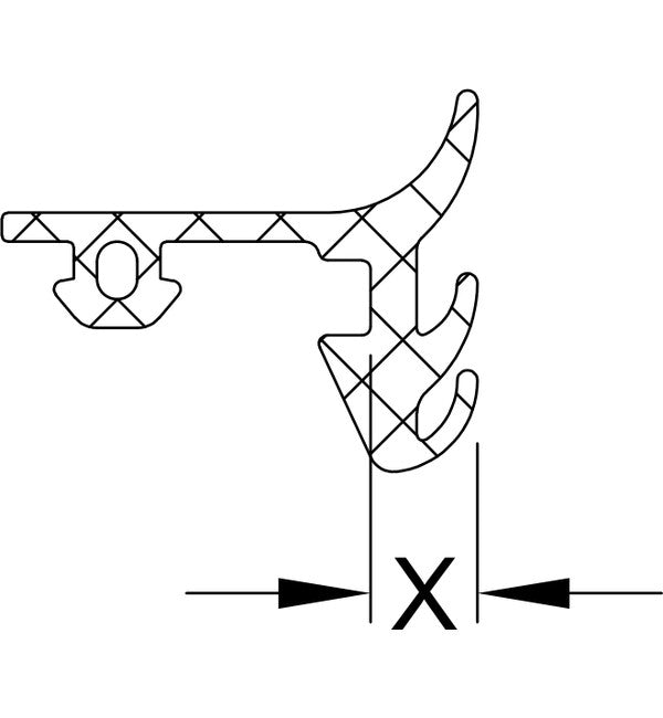 Schuco 203803 – Glazing Gasket EPDM, X=3mm (Pack of 100m) – diagram