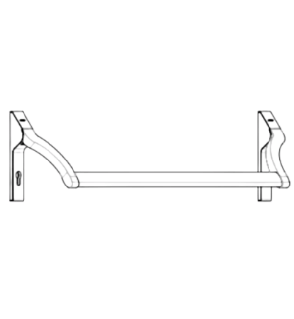 Schuco 212965 A4 Stainless Steel Push Bar - Commercial Grade Panic Hardware for Emergency Exit Systems
