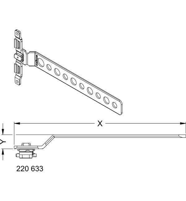 Schuco 220633 HD Fixing Lug – diagram