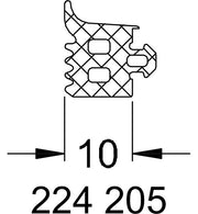 Schuco 224205 – Glazing Bead - 10mm – diagram