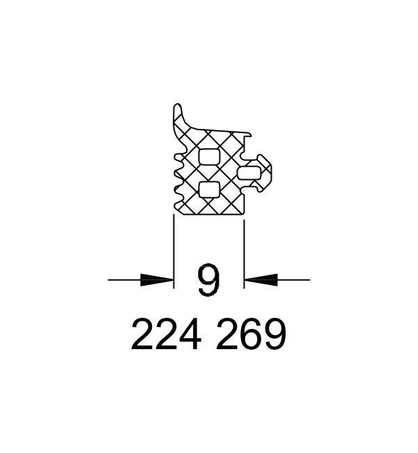 Schuco 224269 – Glazing Bead - 9mm – diagram