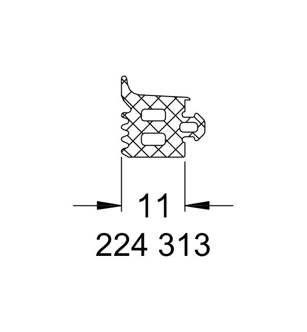 Schuco 224313 – Glazing Bead - 11mm – diagram